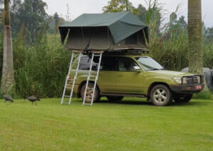 rooftop tent land cruiser in rwanda